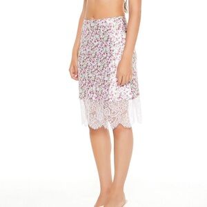 Forever 21 Pink Floral Lace Pencil Skirt